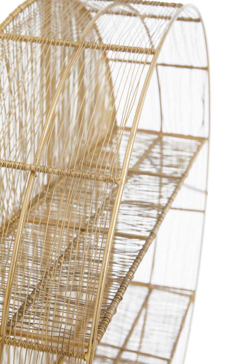 Enzo Gold Wire Round Wall Shelf