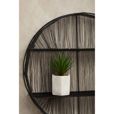 Enzo Black Wire Round Wall Shelf