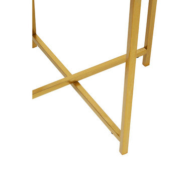 Set of 2 Black Wire and Gold Metal Frame Nesting Tables, Enzo