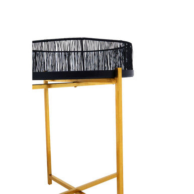 Enzo Set Of Two Black Wire And Gold Frame Tables