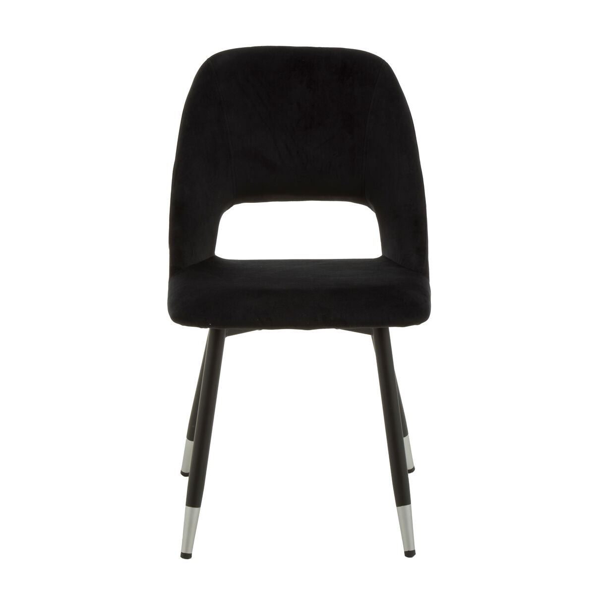 Black chair with metal legs on a white background