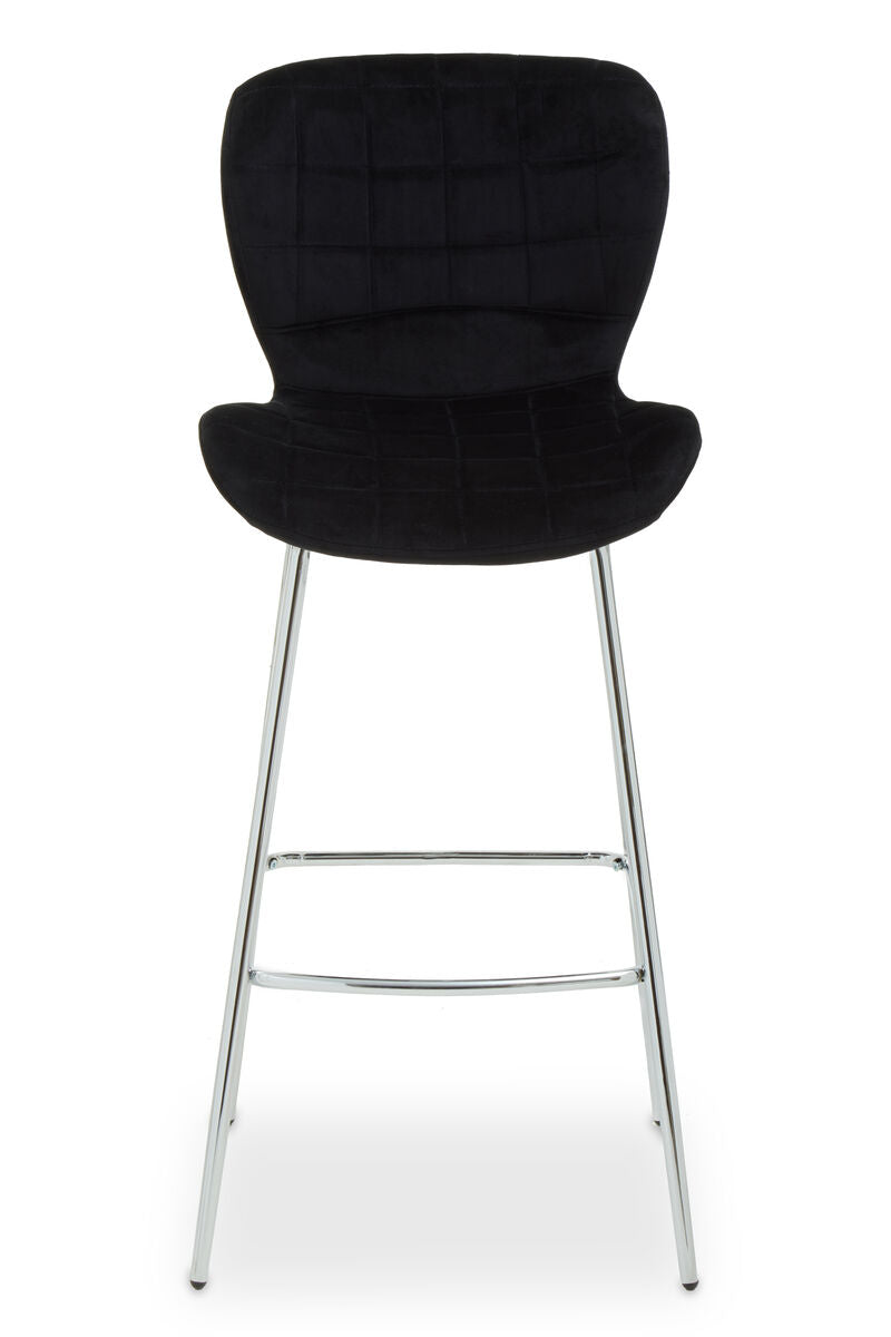 Warton Black Velvet Bar Chair