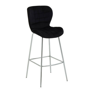Warton Black Velvet Bar Chair