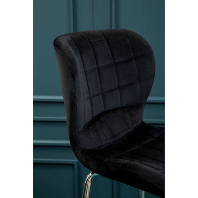 Warton Black Velvet Bar Chair