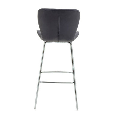 Warton Grey Velvet Bar Chair