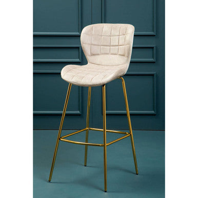 Warton Mink Velvet Bar Chair