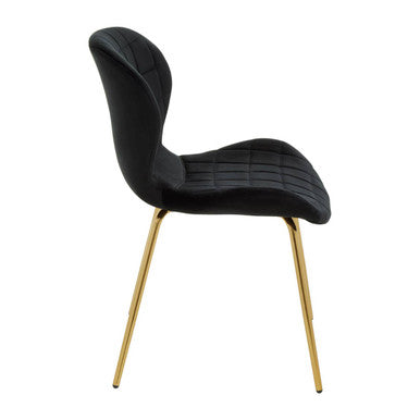 Warton Black Velvet Dining Chair