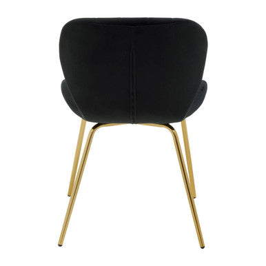 Warton Black Velvet Dining Chair