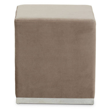 Hagen Mink And Silver Square Stool - Image 2