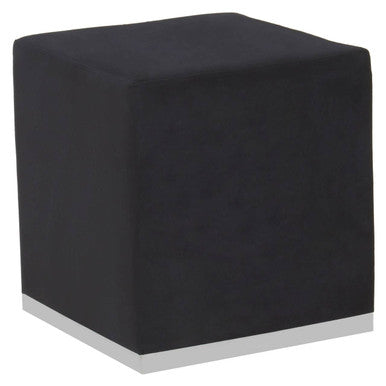 Hagen Black And Silver Square Stool