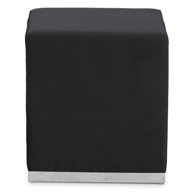 Hagen Black And Silver Square Stool - Image 1