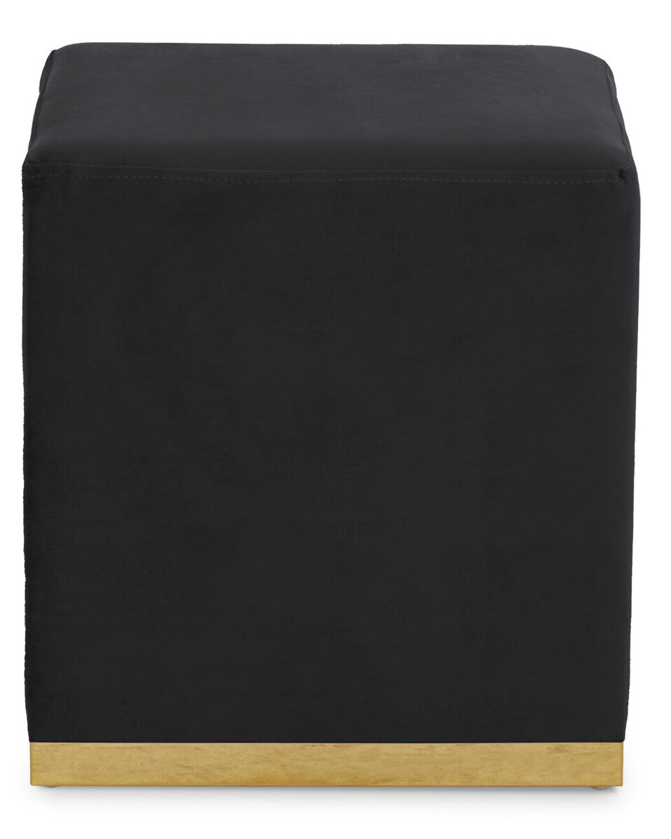 Hagen Black And Gold Square Stool