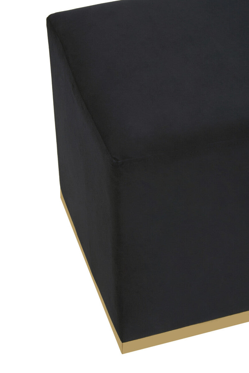 Hagen Black And Gold Square Stool