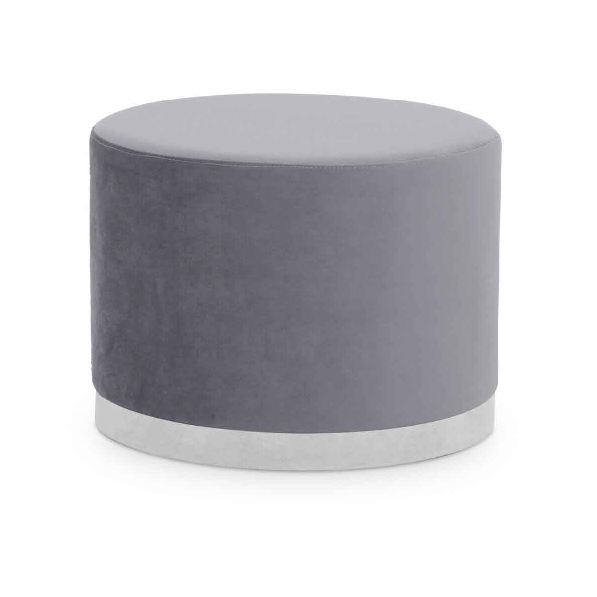 Hagen Grey And Silver Round Stool
