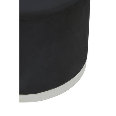 Hagen Black And Silver Round Stool
