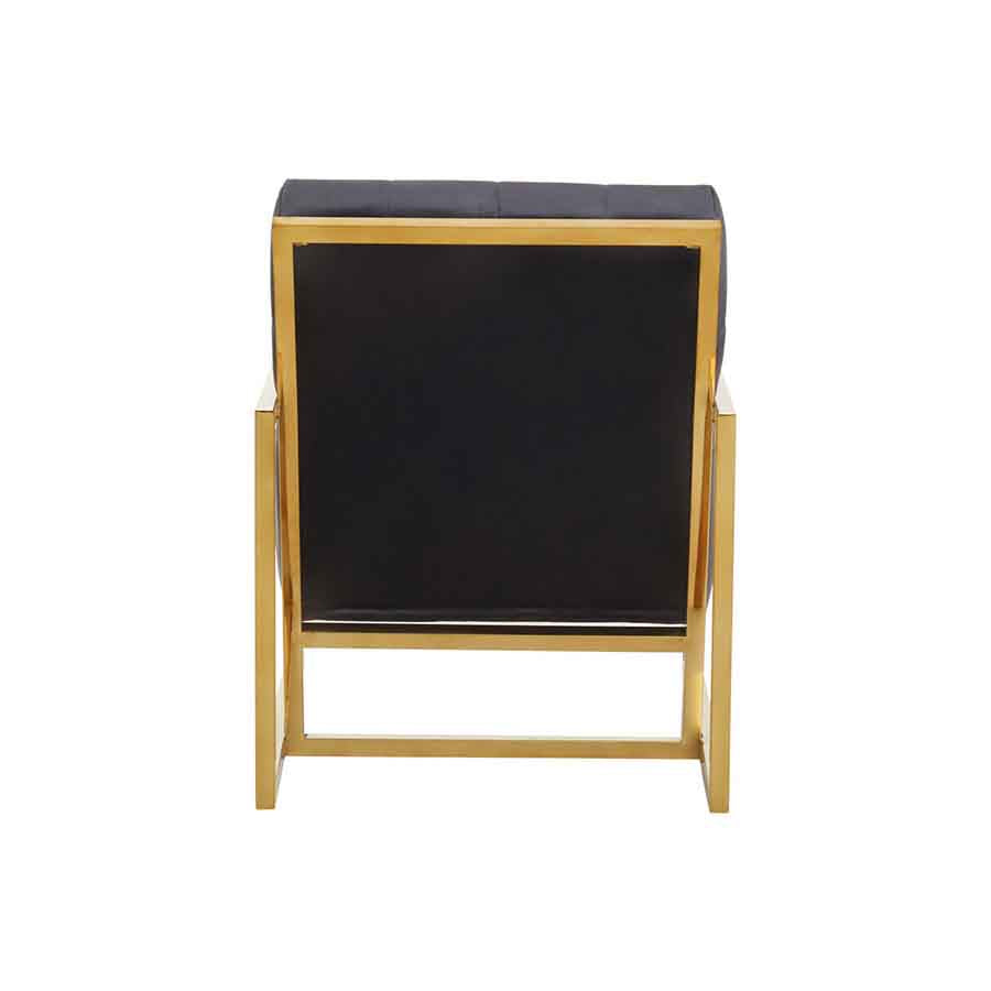 Hana Black Velvet Chair With Gold Frame