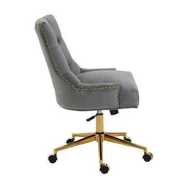 Anita Grey Velvet and Gold Base Home Office Chair