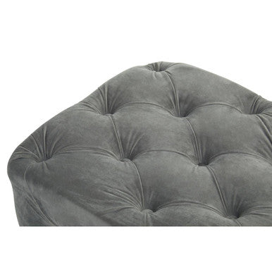 Alea Grey Velvet Button Tufted Bench