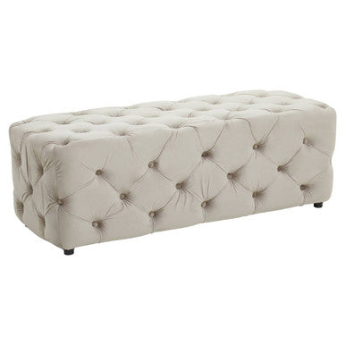 Alea Mink Velvet Button Tufted Bench