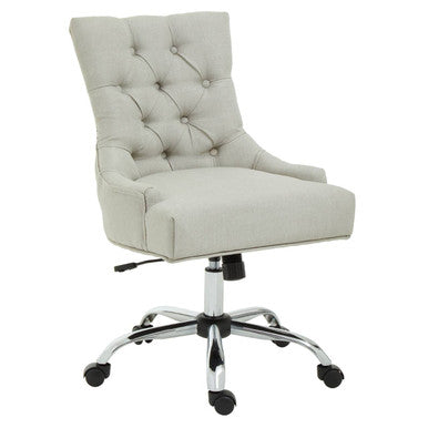 Anita Natural Fabric and Chrome Base Home Office Chair