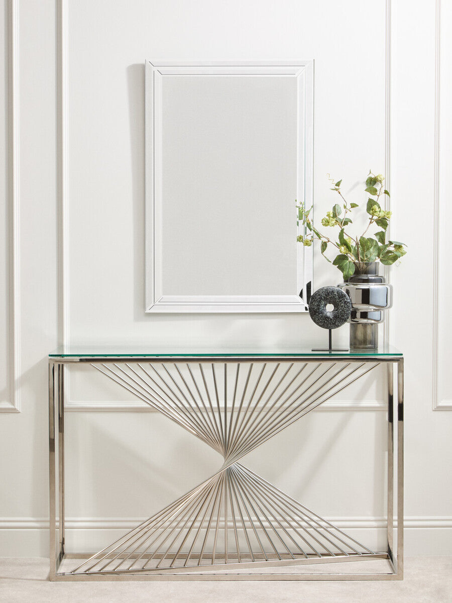 Amella Console Table With Silver Finish Frame