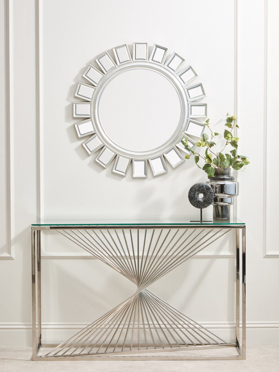 Amella Console Table With Silver Finish Frame