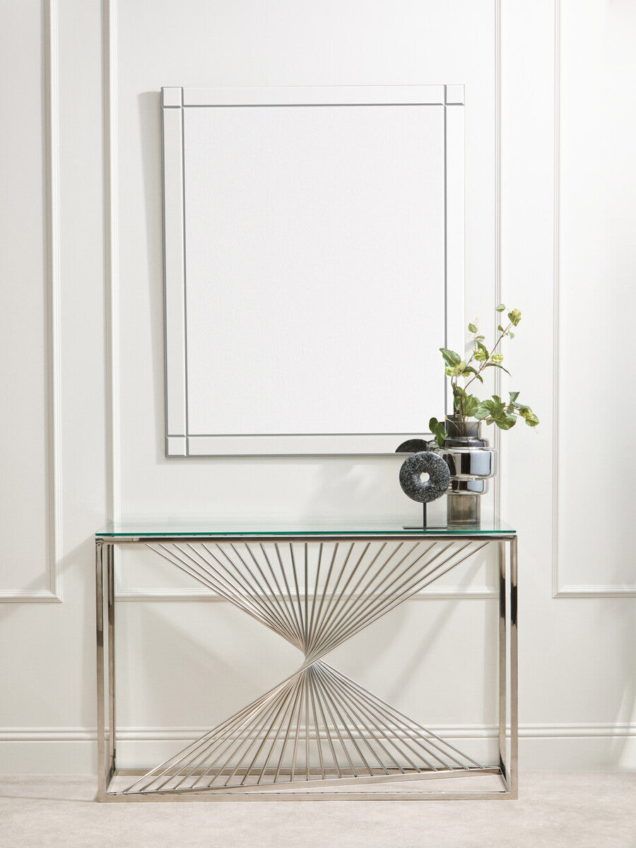 Amella Console Table With Silver Finish Frame