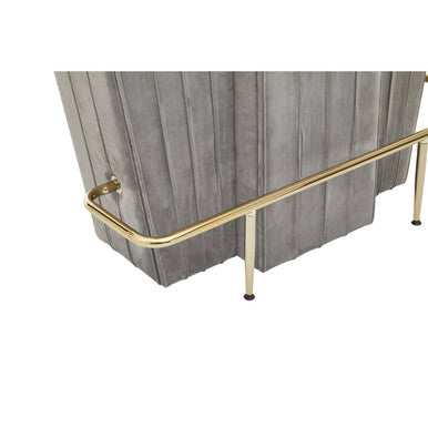 Sinatra Bar And Grey Velvet Stools Set