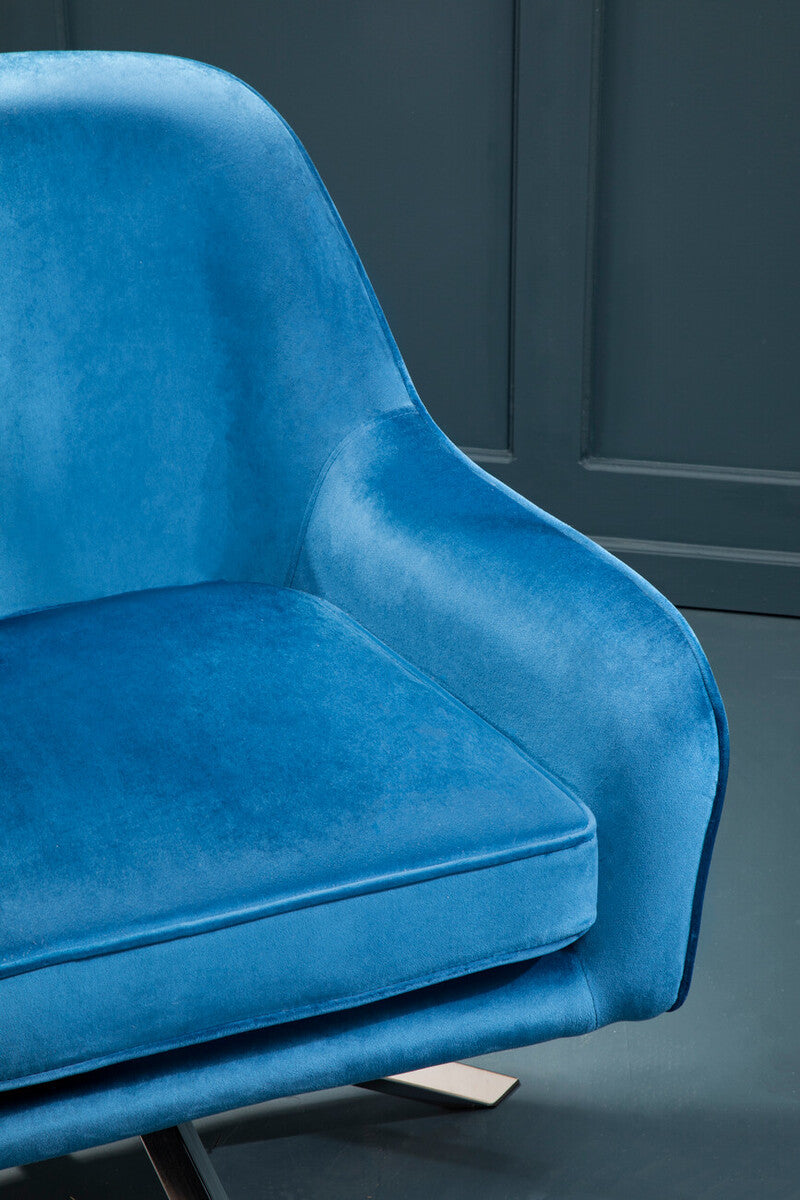 Avery Midnight Velvet Swivel Chair