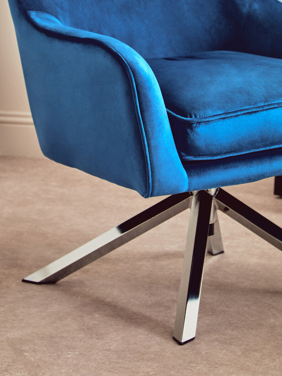 Avery Midnight Velvet Swivel Chair