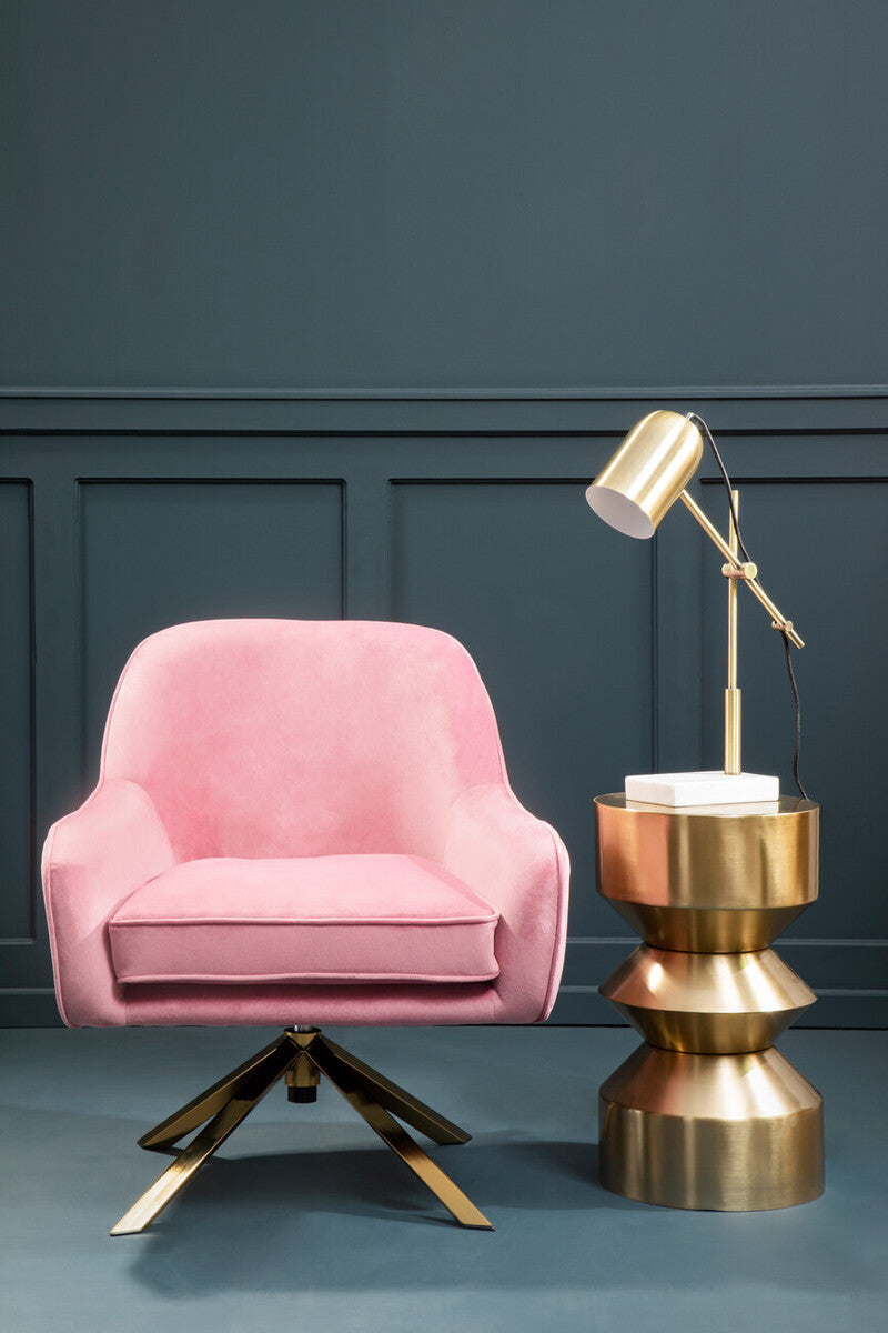Avery Pink Velvet Swivel Chair