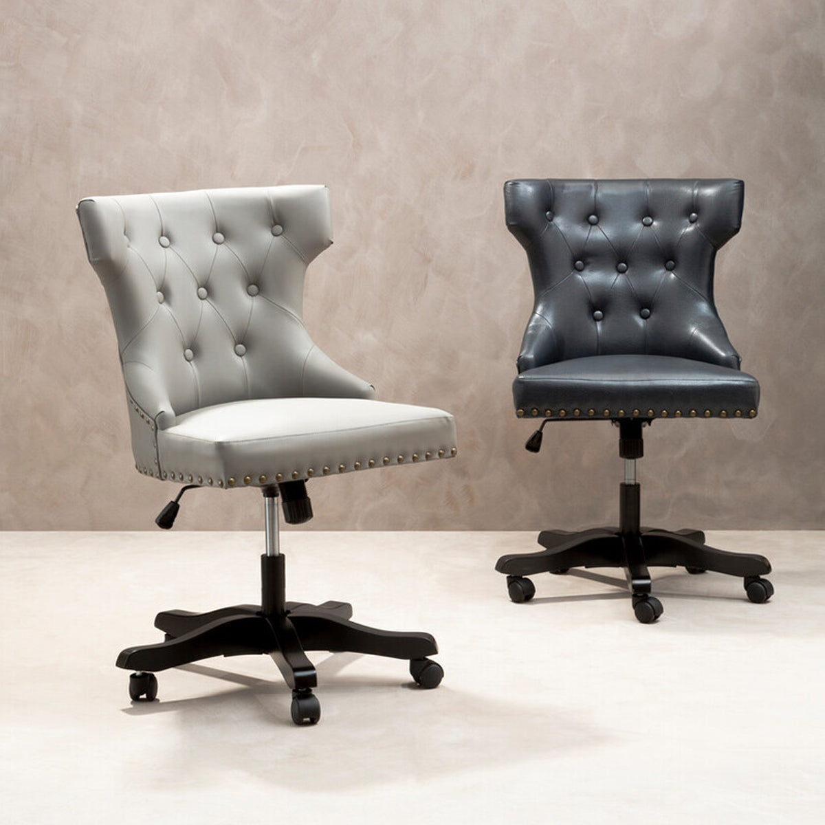 Walson Black Leather Effect Home Office Chair