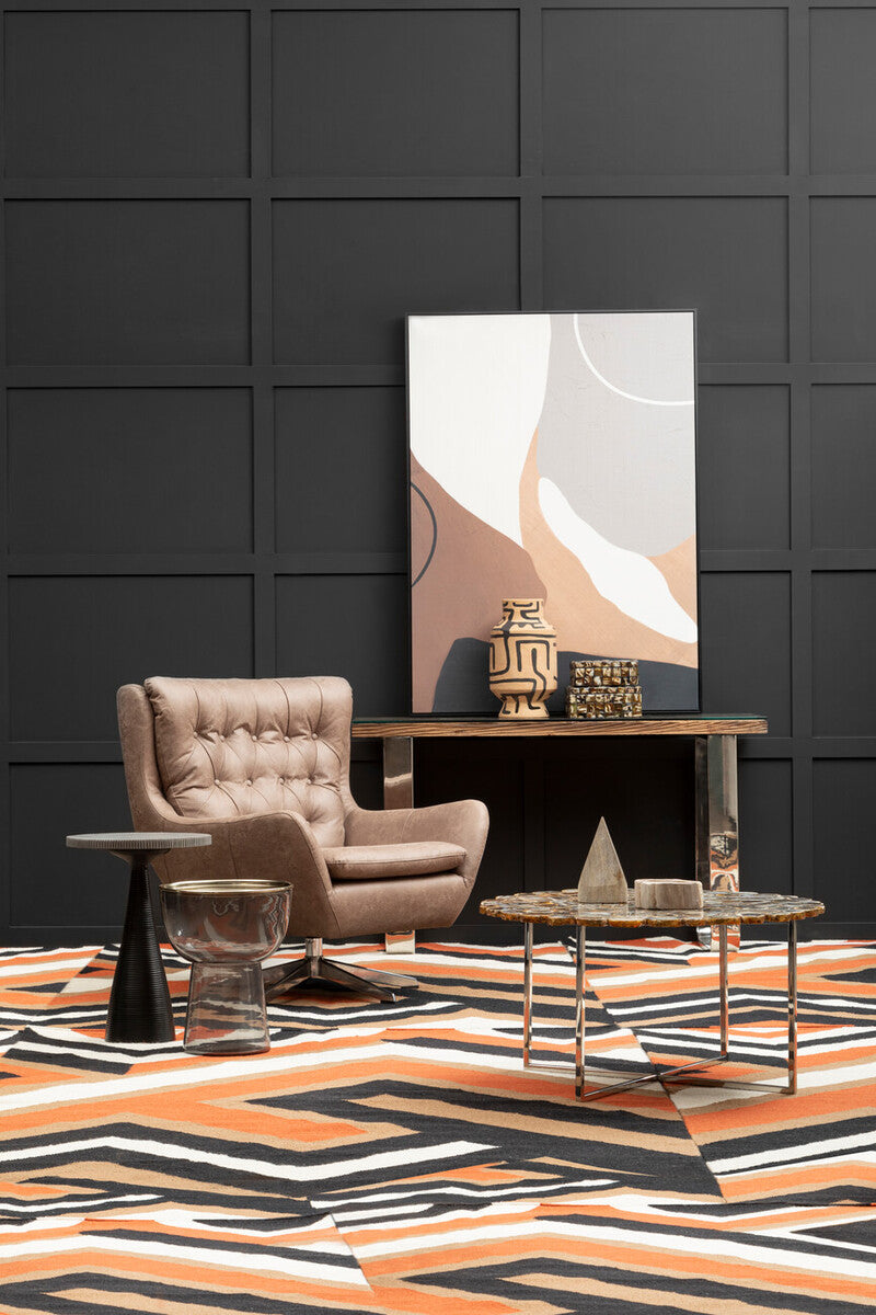 Martini Black Stone Top Side Table