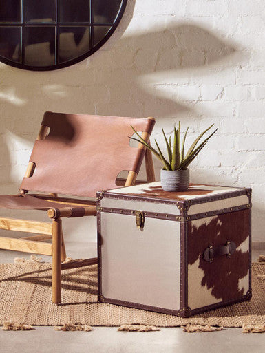 Kendari Antique Brown Leather Sling Chair - Image 3