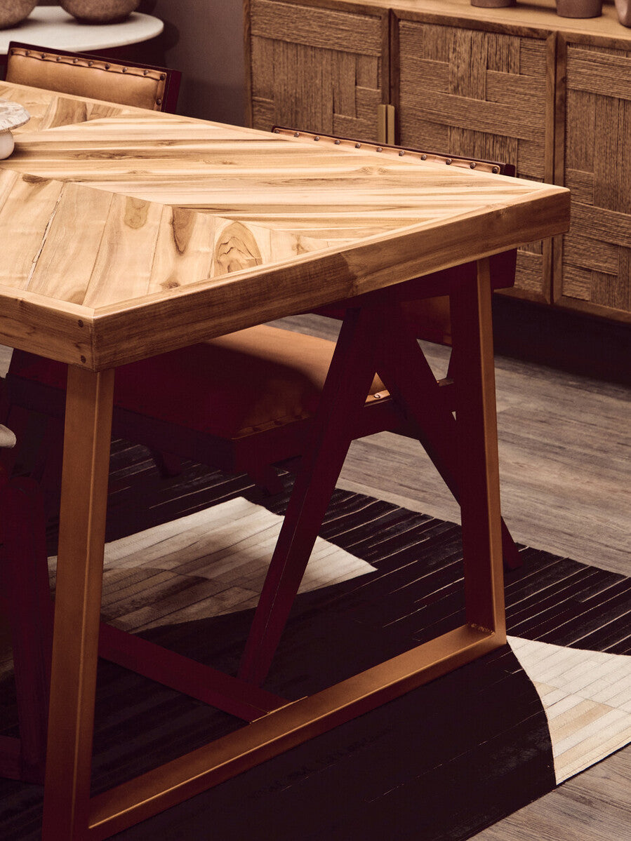 Kendari Natural Teak Wood Dining Table