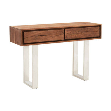 Simla Acacia Wood Two Drawer Console Table