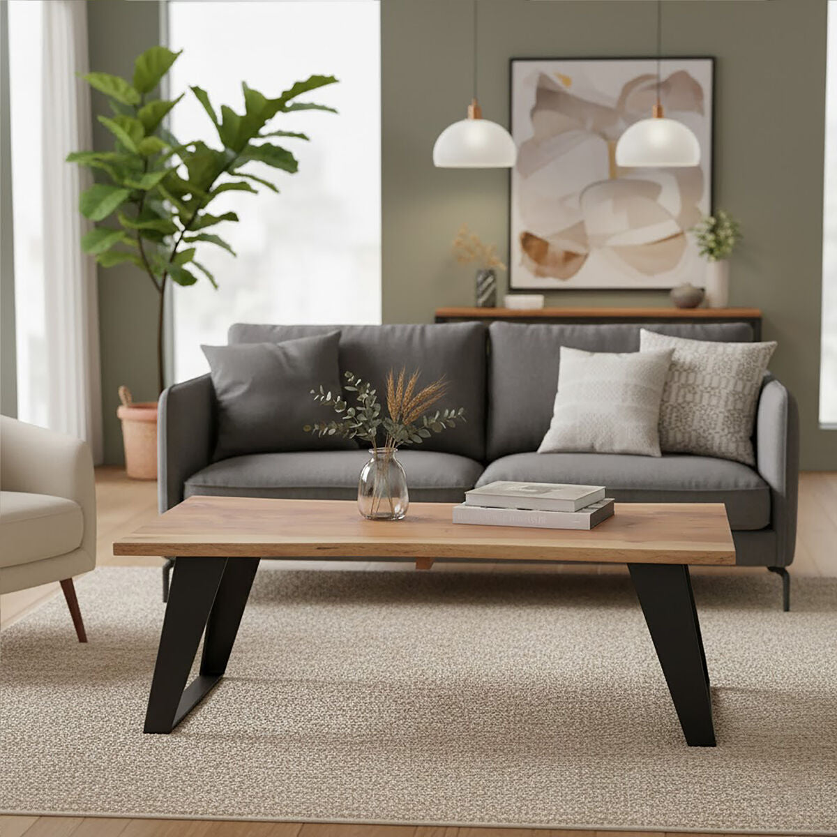 Surax Acacia Wood with Live Edge Coffee Table - Image 3