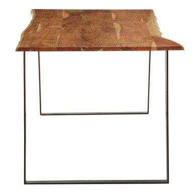 Surax Acacia Wood And Looped Iron Base Dining Table - Image 3
