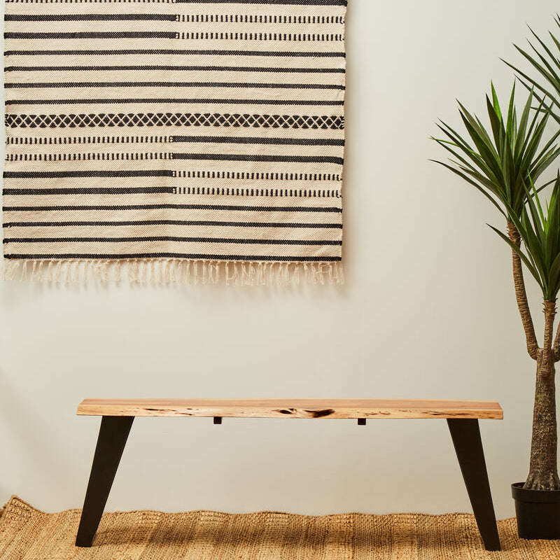 Surax Acacia Wood with Live Edge Bench - Image 1