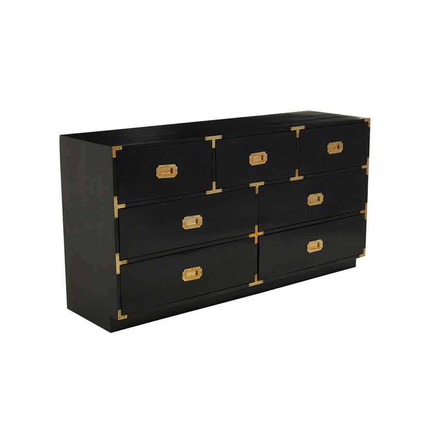 Sarter Seven Drawer Black Mango Wood Chest