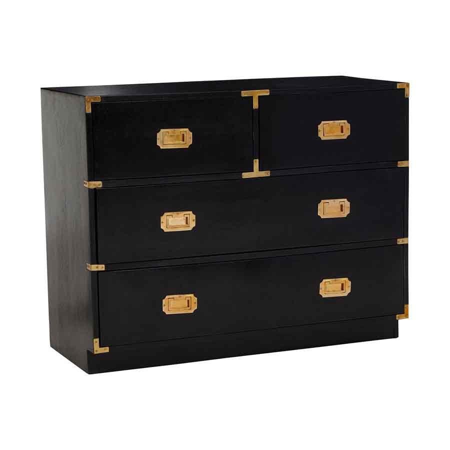 Sarter Four Drawer Black Mango Wood Chest