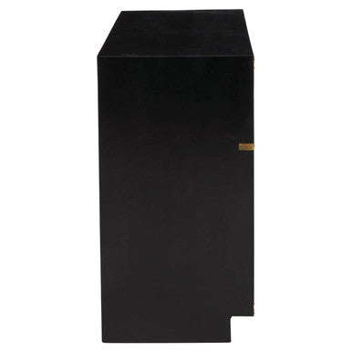 Sarter Two Drawer Black Mango Wood Console Table - Image 3