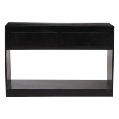 Sarter Two Drawer Black Mango Wood Console Table - Image 4