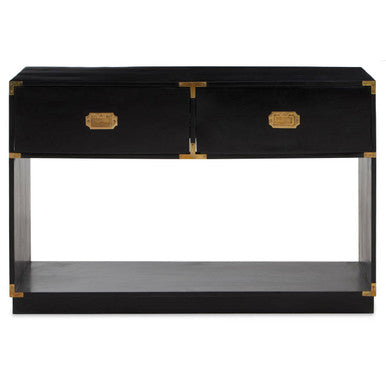 Sarter Two Drawer Black Mango Wood Console Table - Image 9