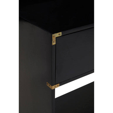 Sarter Two Drawer Black Mango Wood Console Table - Image 8
