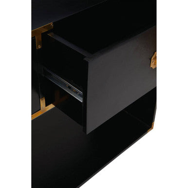 Sarter Two Drawer Black Mango Wood Console Table - Image 10