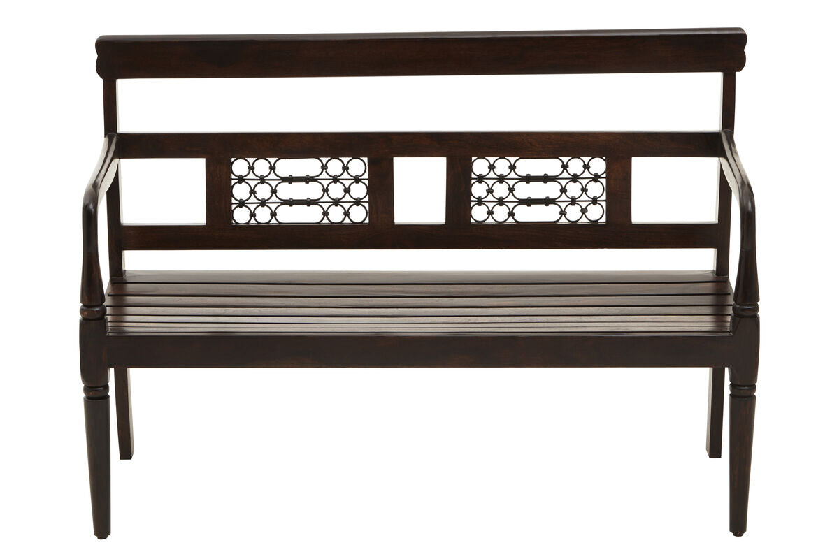 Srina Dark Sheesham Wood Bench - Image 2