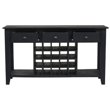 Fusion Black Mango Wood Console Table with Wine Storage - Image 3