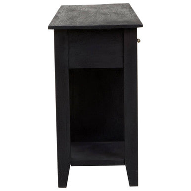 Fusion Black Mango Wood Console Table with Wine Storage - Image 4