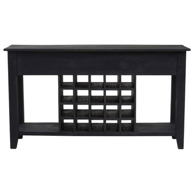 Fusion Black Mango Wood Console Table with Wine Storage - Image 5
